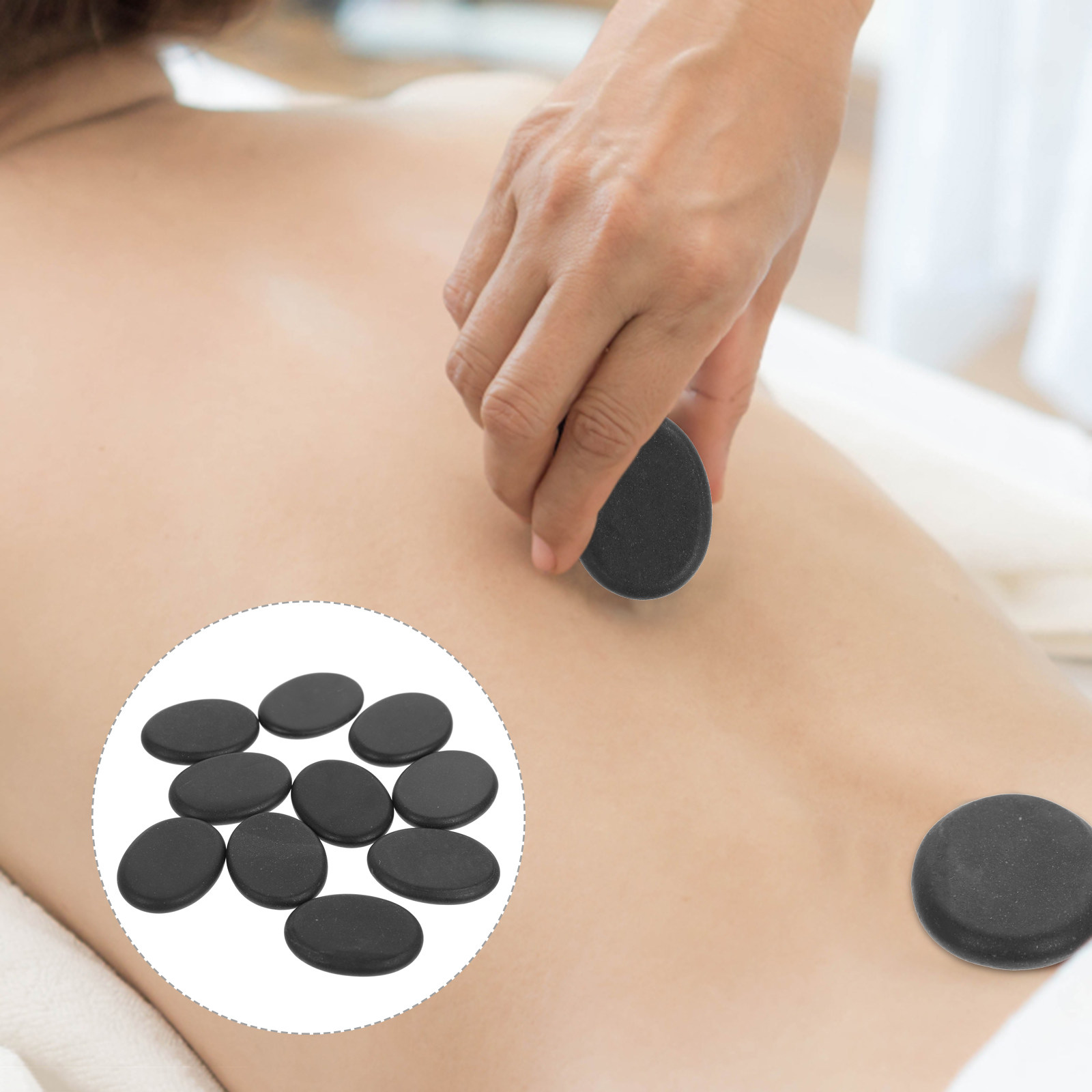 Foot Spa - 10 pierres volcaniques chaudes naturelles pour