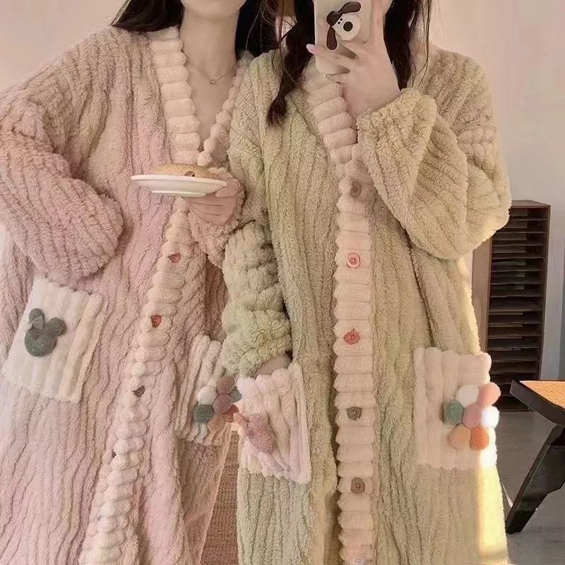 Bathrobe - Robe chaude rembourrée et épaisse pour