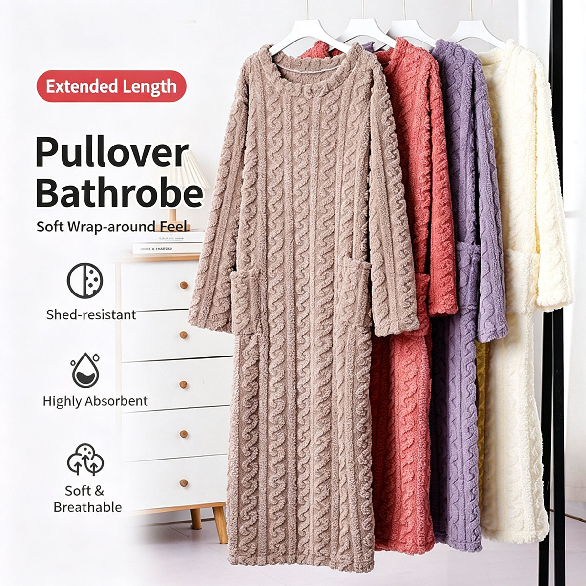 Robe de nuit en velours corail - Bathrobe avis et prix