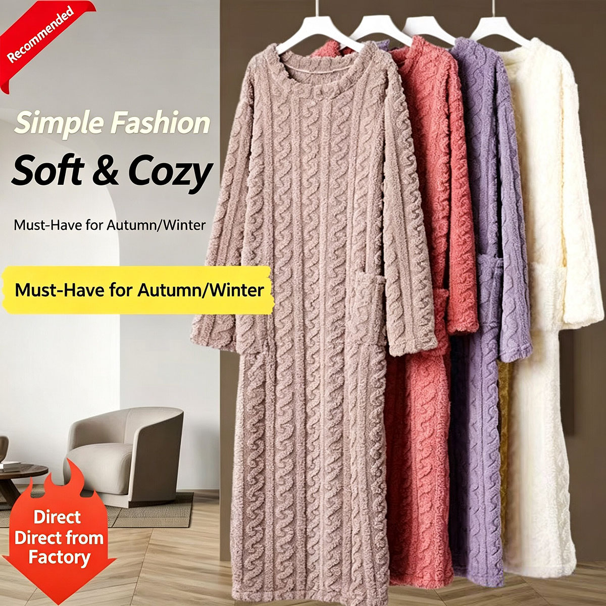 Robe de nuit en velours corail - Bathrobe avis et prix