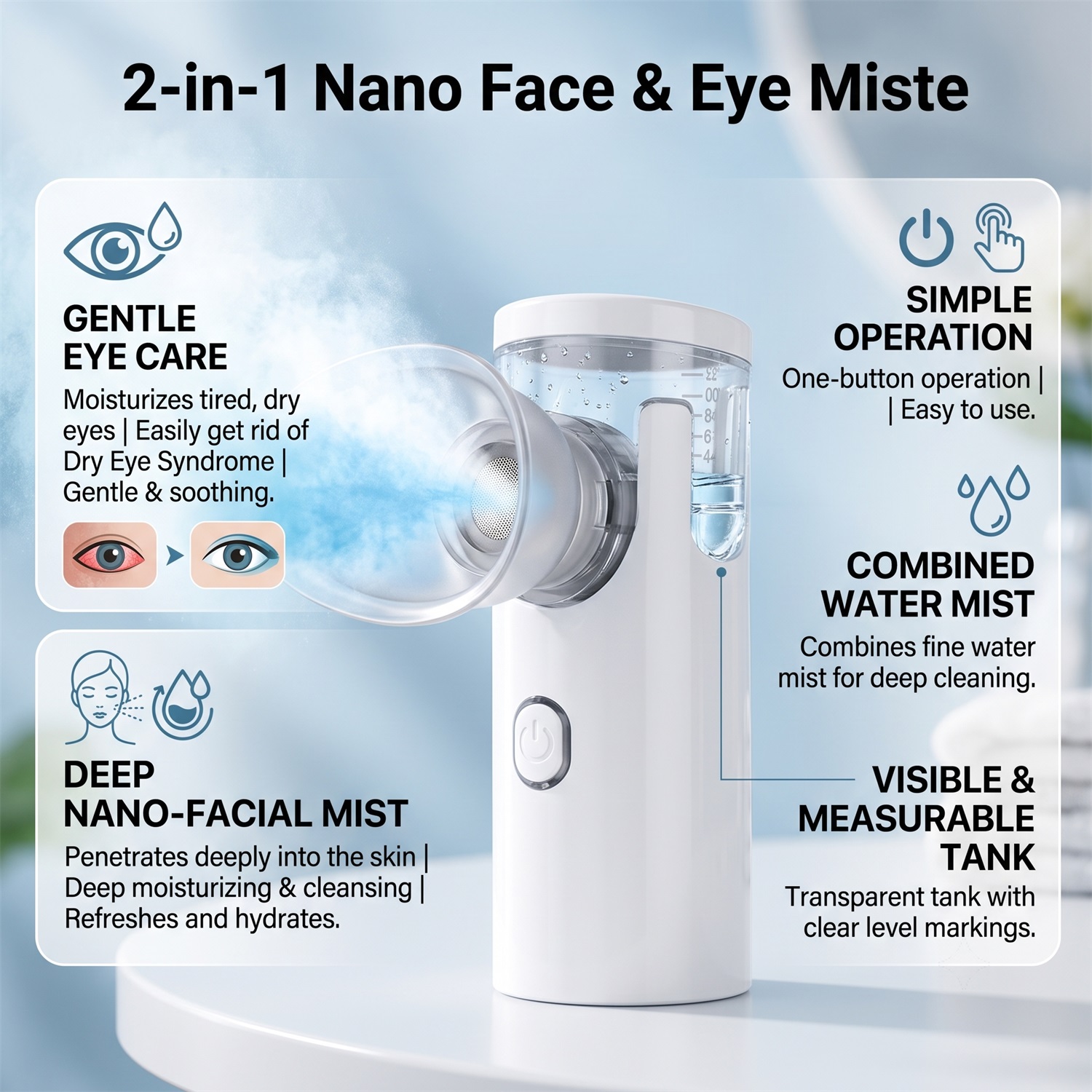 Vaporisateur facial 2-en-1 en  - Face Steamer avis et prix